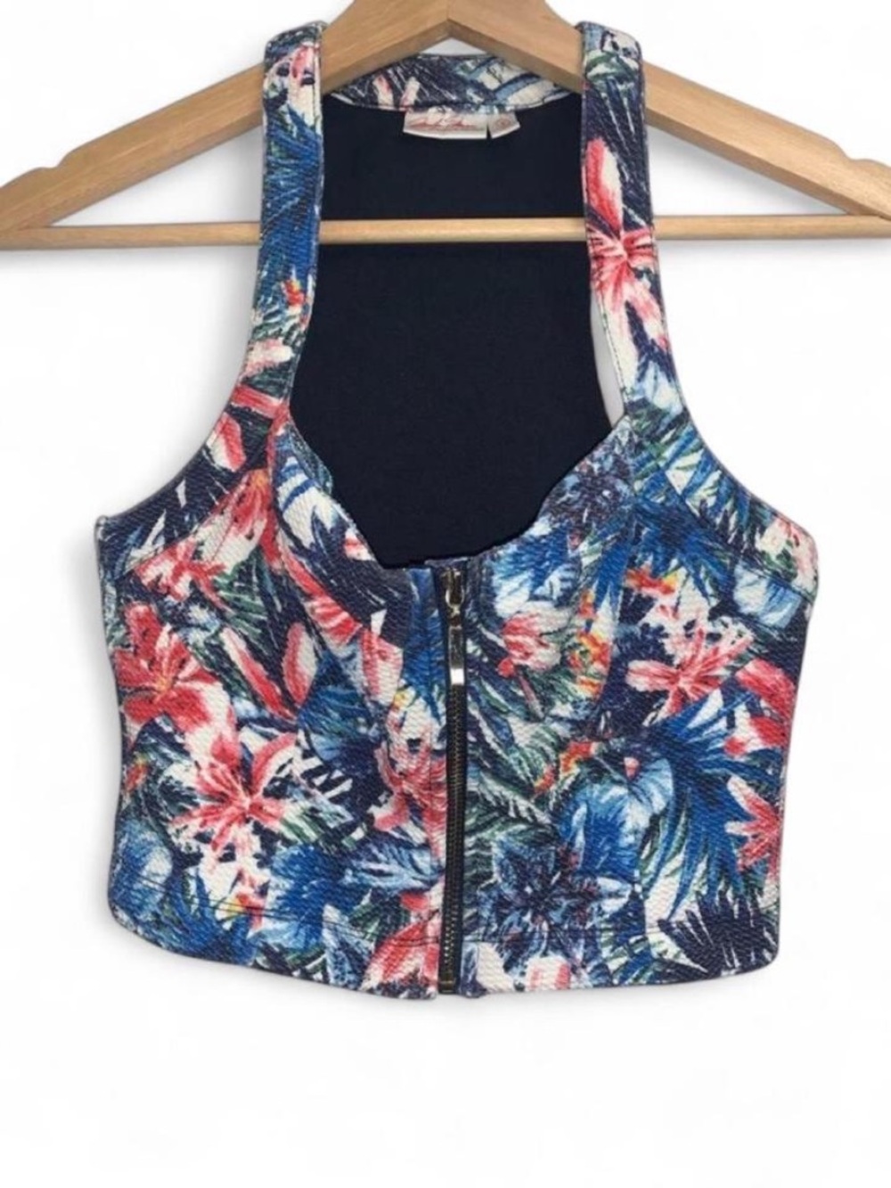 Marilyn Monroe Floral Zip Crop Top Size Small